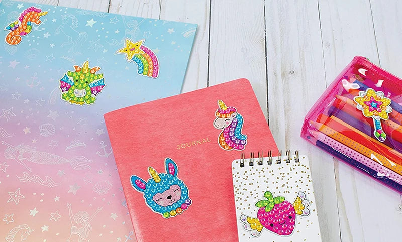12-Piece Big Gem Diamond Painting Sticker Kit for Kids