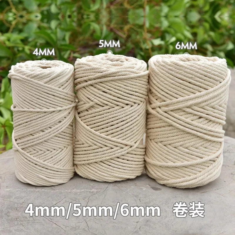Macrame Cotton Cord Rope – Multiple Sizes, Beige DIY Decor