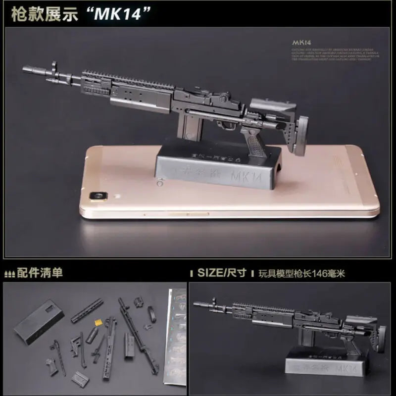 1:6 Scale Mini Gun Model Building Bricks Set