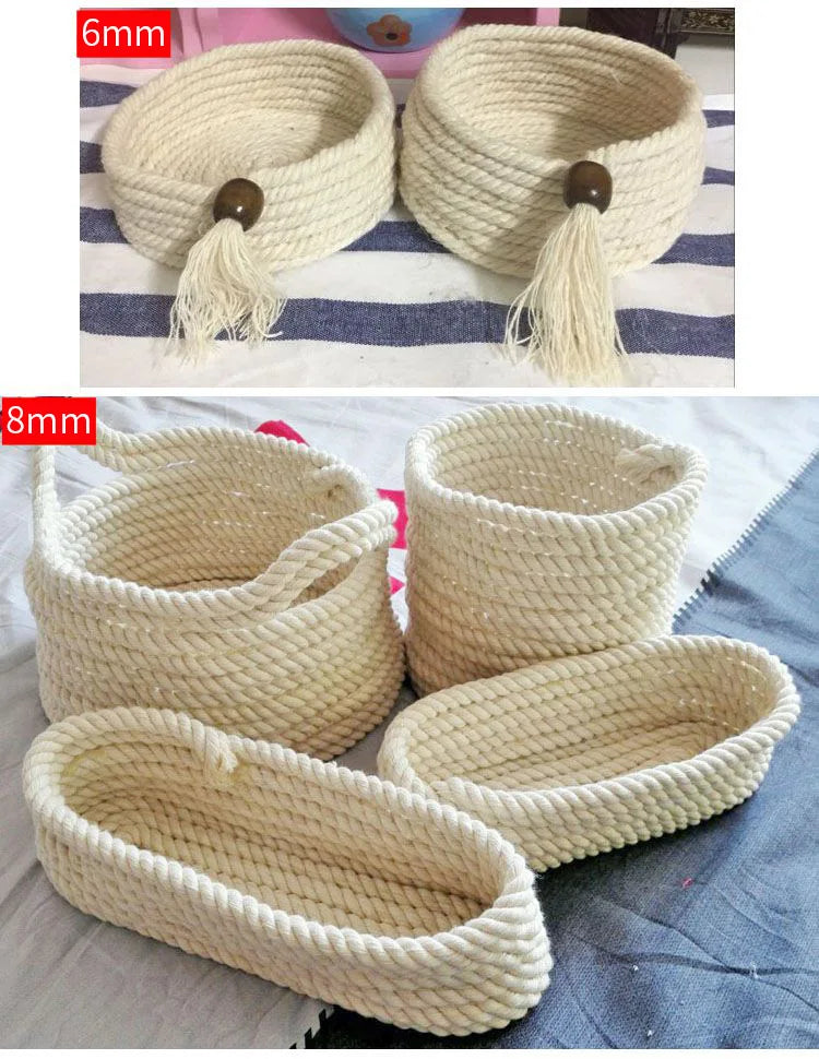 Macrame Cotton Cord Rope – Multiple Sizes, Beige DIY Decor