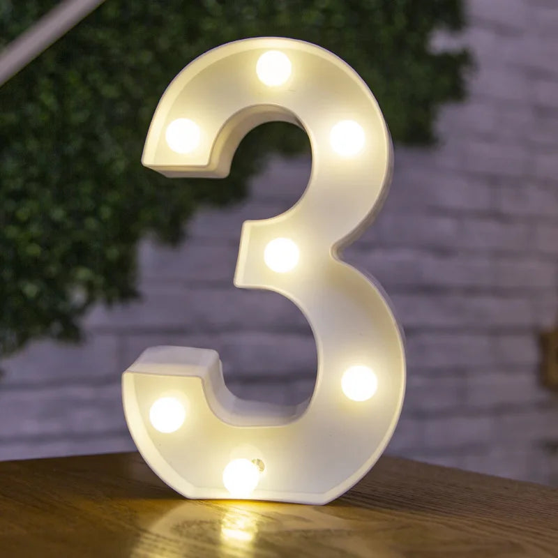 LED Alphabet and Number Light for Party Decor