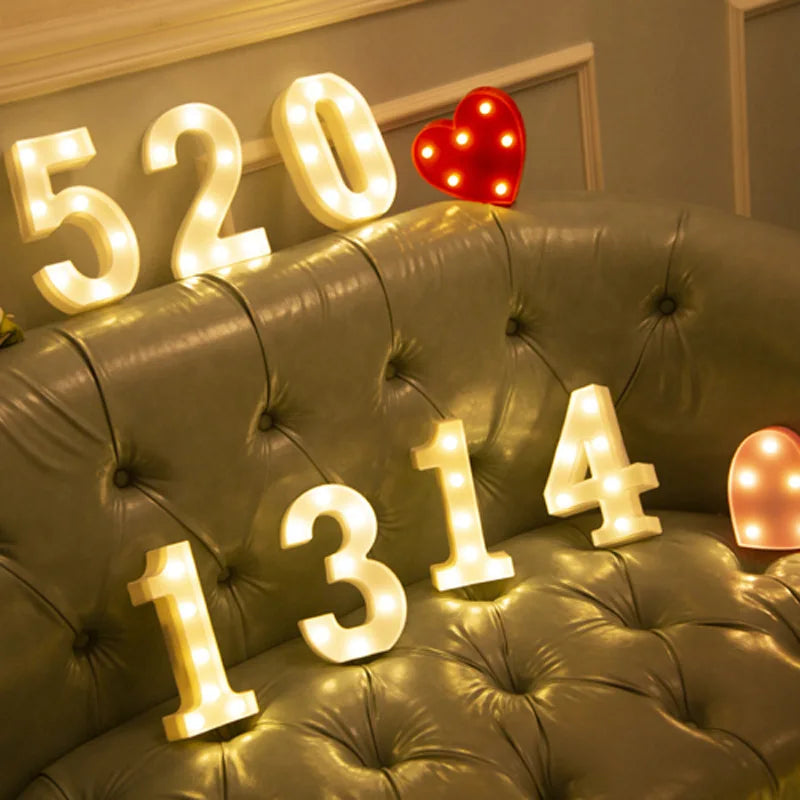 LED Alphabet and Number Light for Party Decor