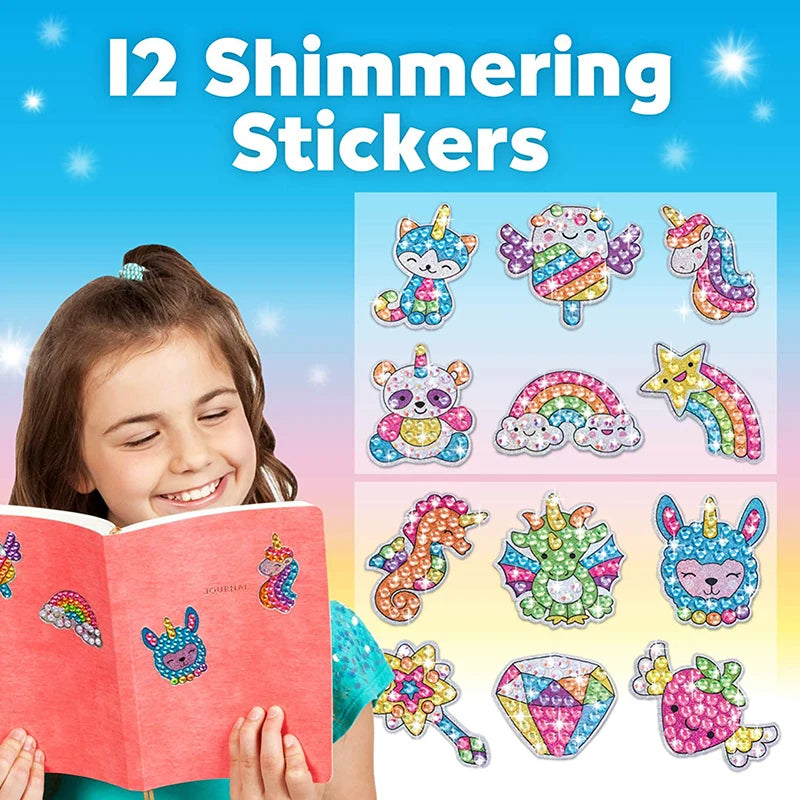 12-Piece Big Gem Diamond Painting Sticker Kit for Kids