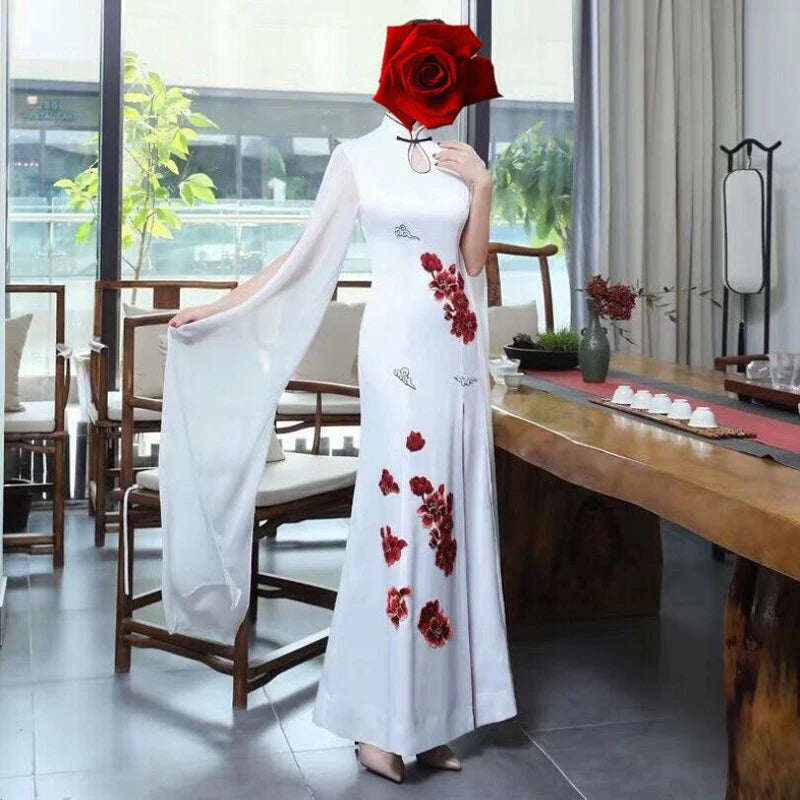 Red Plum Blossom Embroidery Patch Sewing Repair 5 Pcs