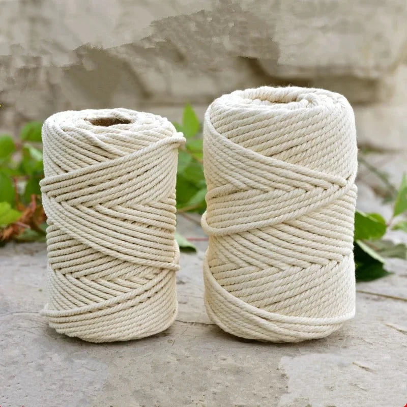 Macrame Cotton Cord Rope – Multiple Sizes, Beige DIY Decor
