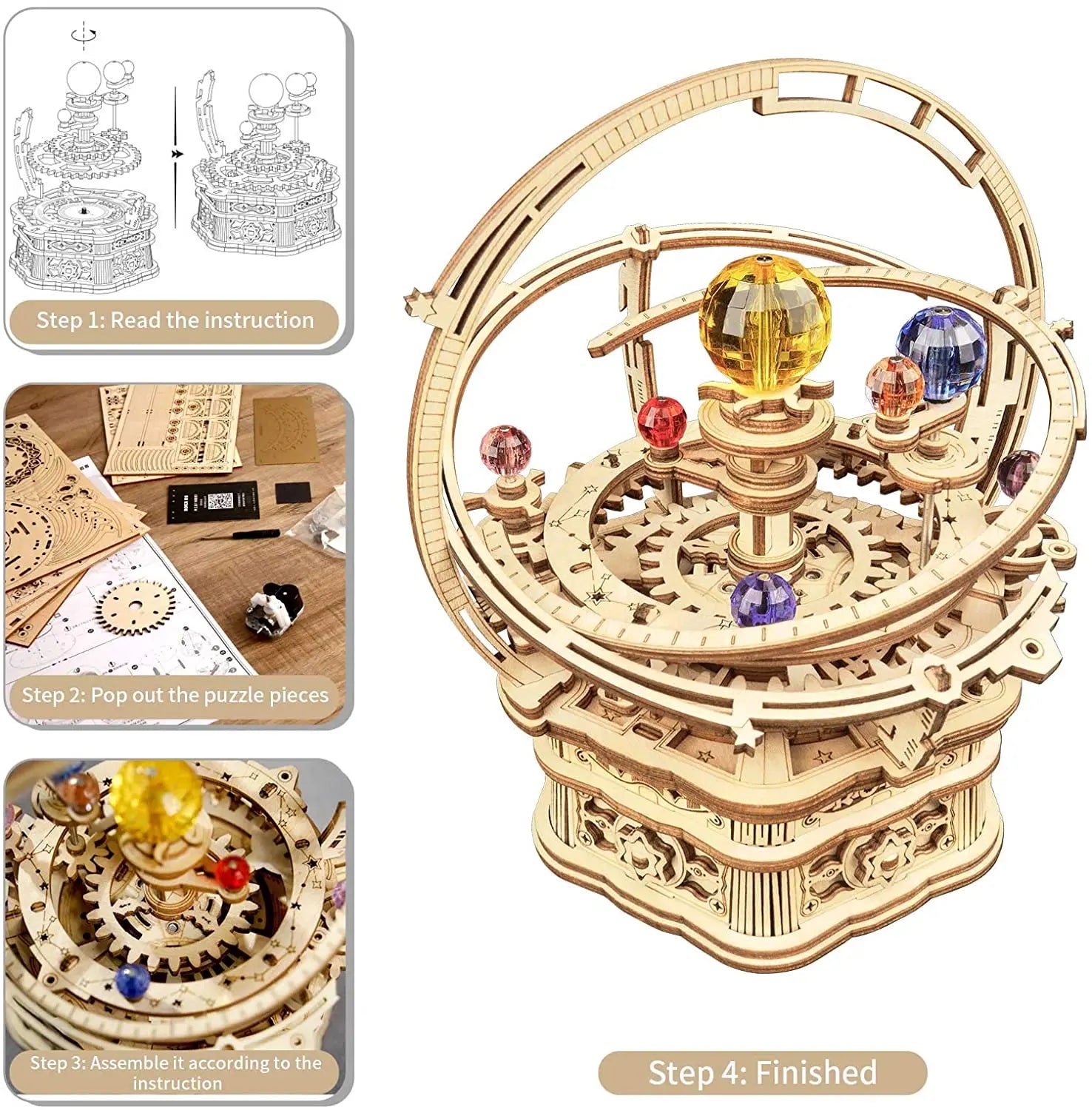 Robotime Rokr Starry Night 3D Wooden Music Box Kit