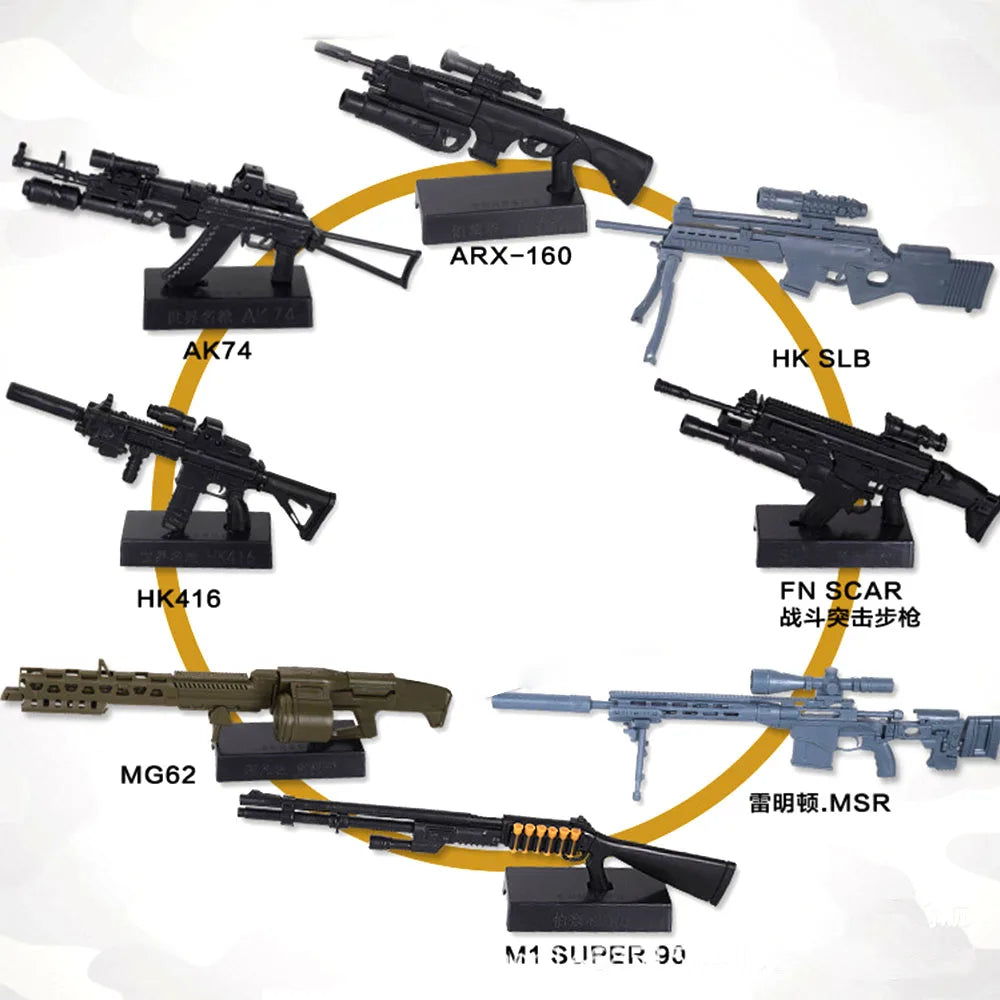 1:6 Scale Mini Gun Model Building Bricks Set