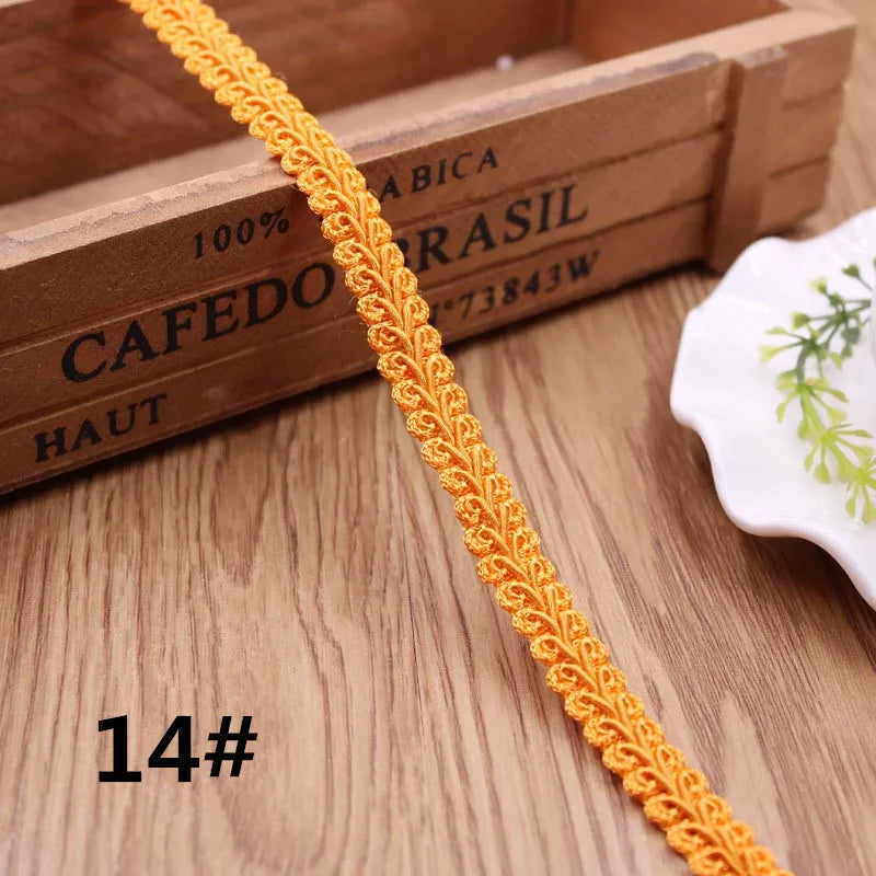 10Y Gold Silver Braided Lace Trim Ribbon