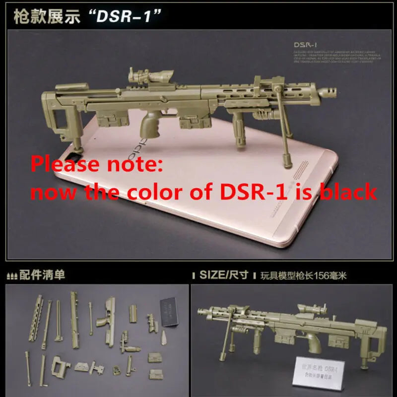 1:6 Scale Mini Gun Model Building Bricks Set