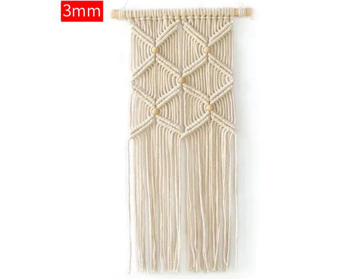 Macrame Cotton Cord Rope – Multiple Sizes, Beige DIY Decor