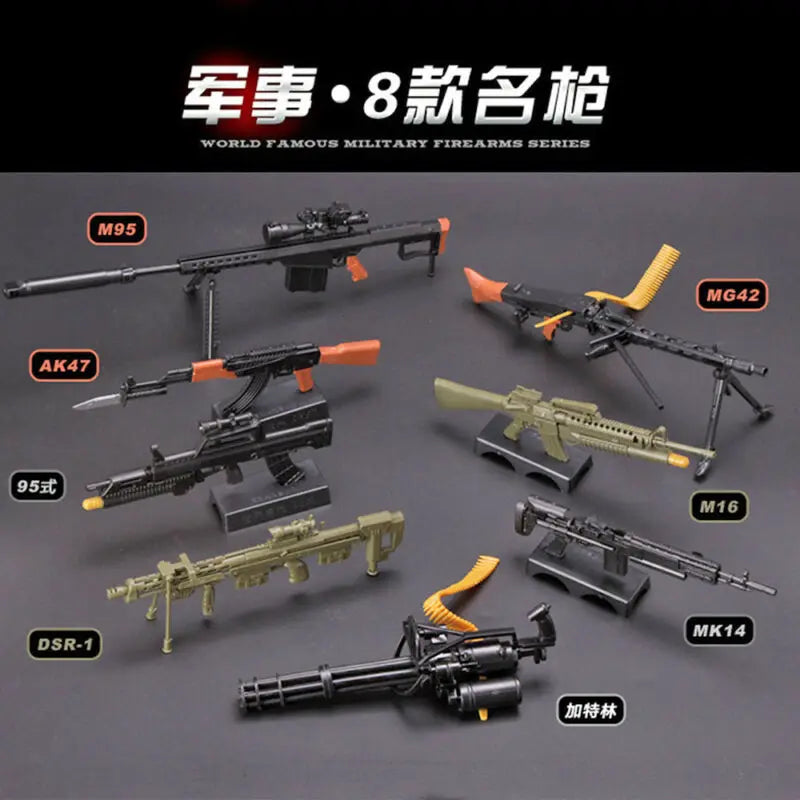 1:6 Scale Mini Gun Model Building Bricks Set
