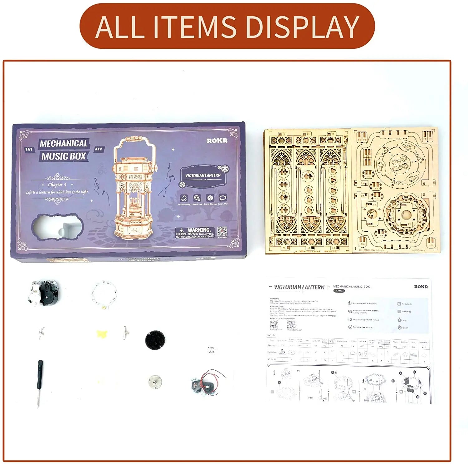 Robotime Rokr Starry Night 3D Wooden Music Box Kit