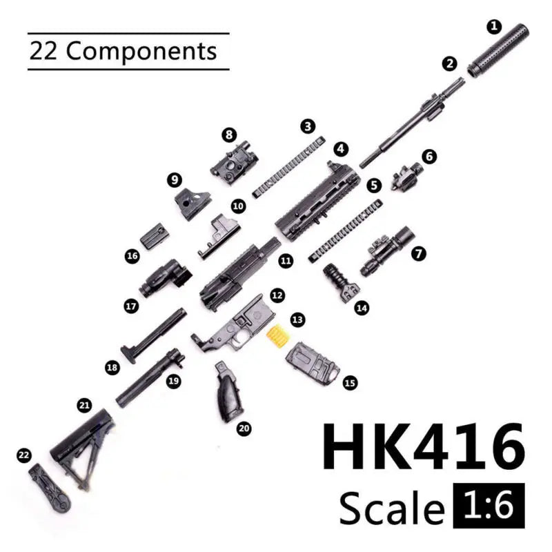 1:6 Scale Mini Gun Model Building Bricks Set