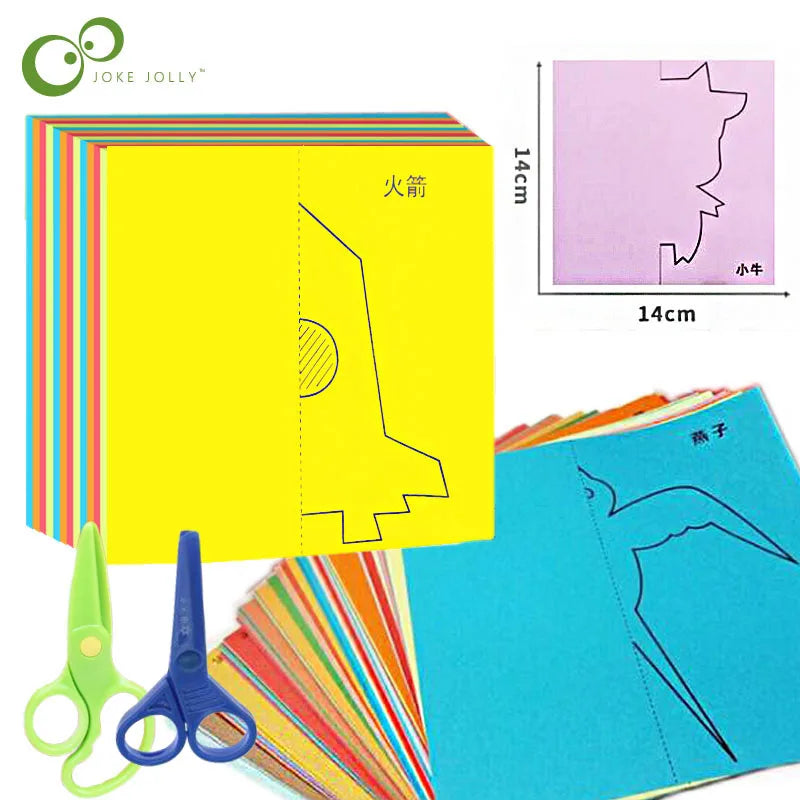48pcs Kids Paper Folding and Cutting Craft Set