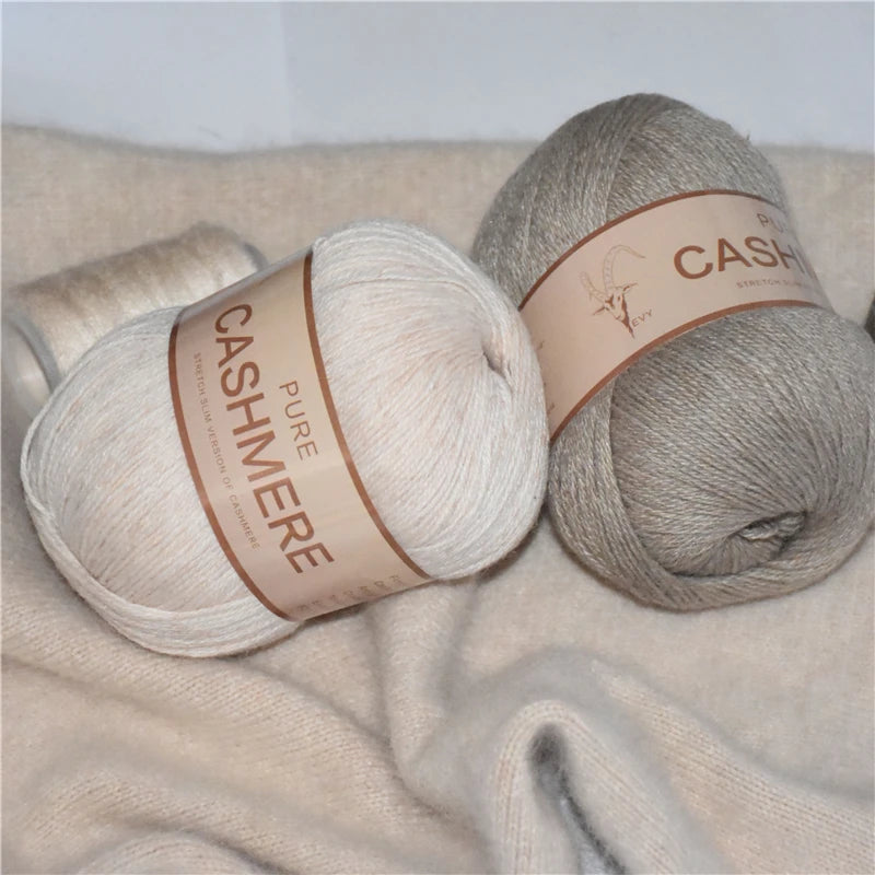 5pcs Pure Mongolian Cashmere Yarn – 3-Ply Worsted Hand Knitting Thread