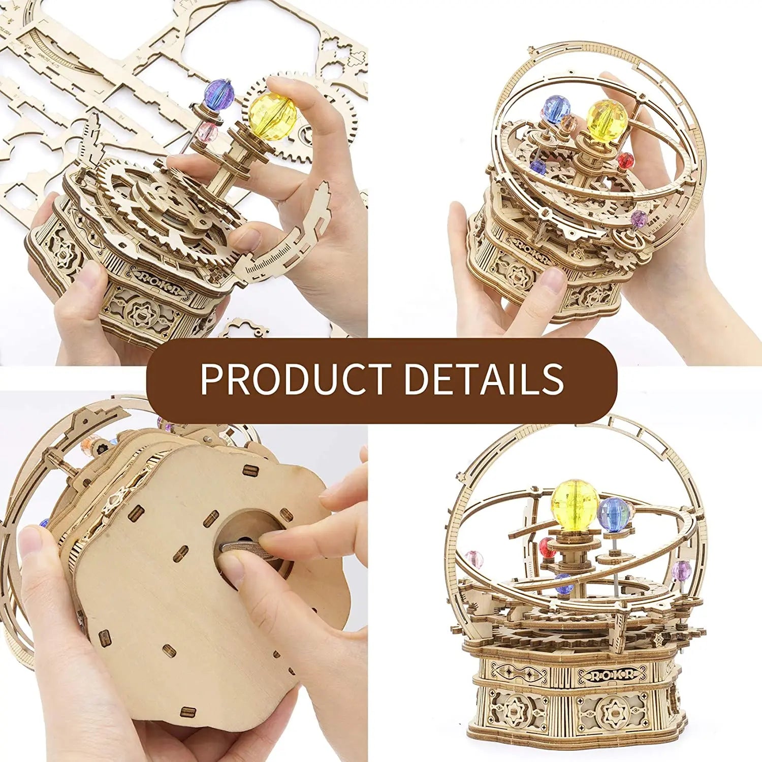 Robotime Rokr Starry Night 3D Wooden Music Box Kit