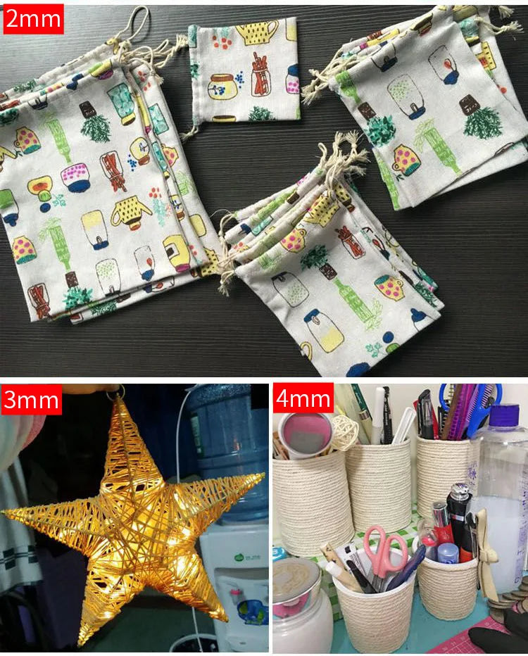 Macrame Cotton Cord Rope – Multiple Sizes, Beige DIY Decor