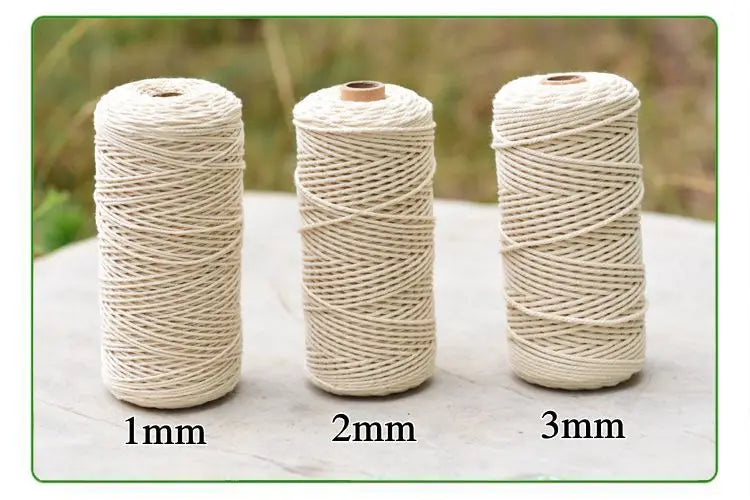 Macrame Cotton Cord Rope – Multiple Sizes, Beige DIY Decor