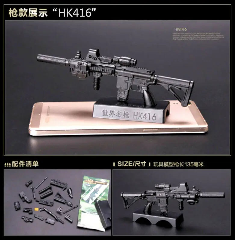 1:6 Scale Mini Gun Model Building Bricks Set