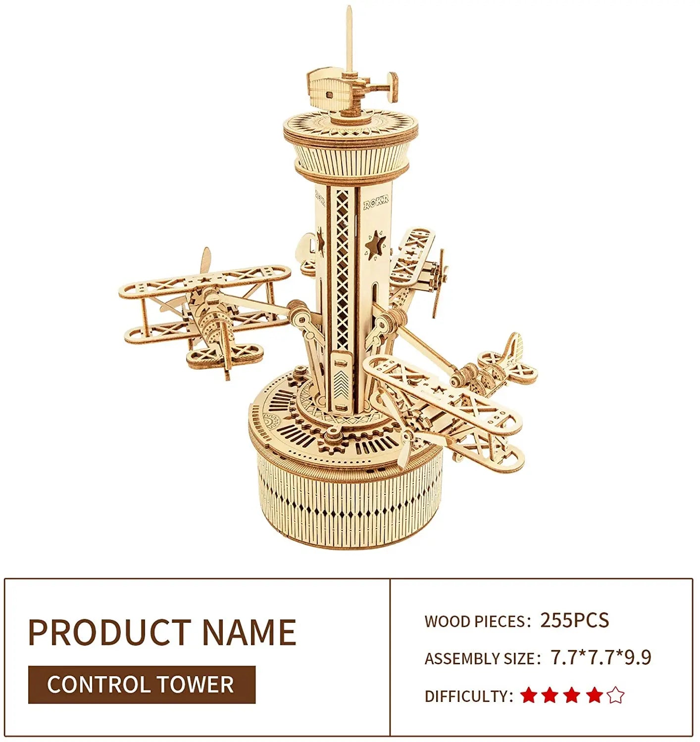 Robotime Rokr Starry Night 3D Wooden Music Box Kit