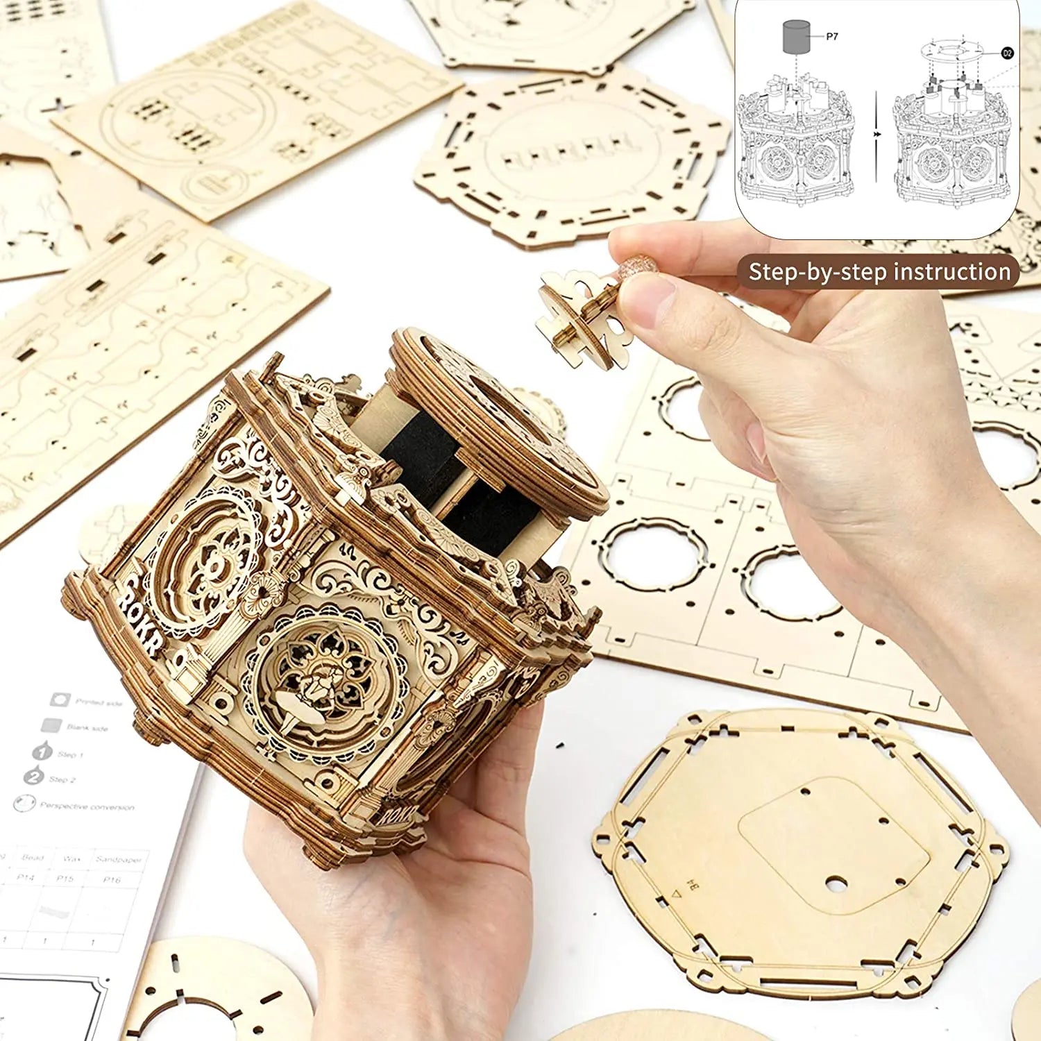 Robotime Rokr Starry Night 3D Wooden Music Box Kit