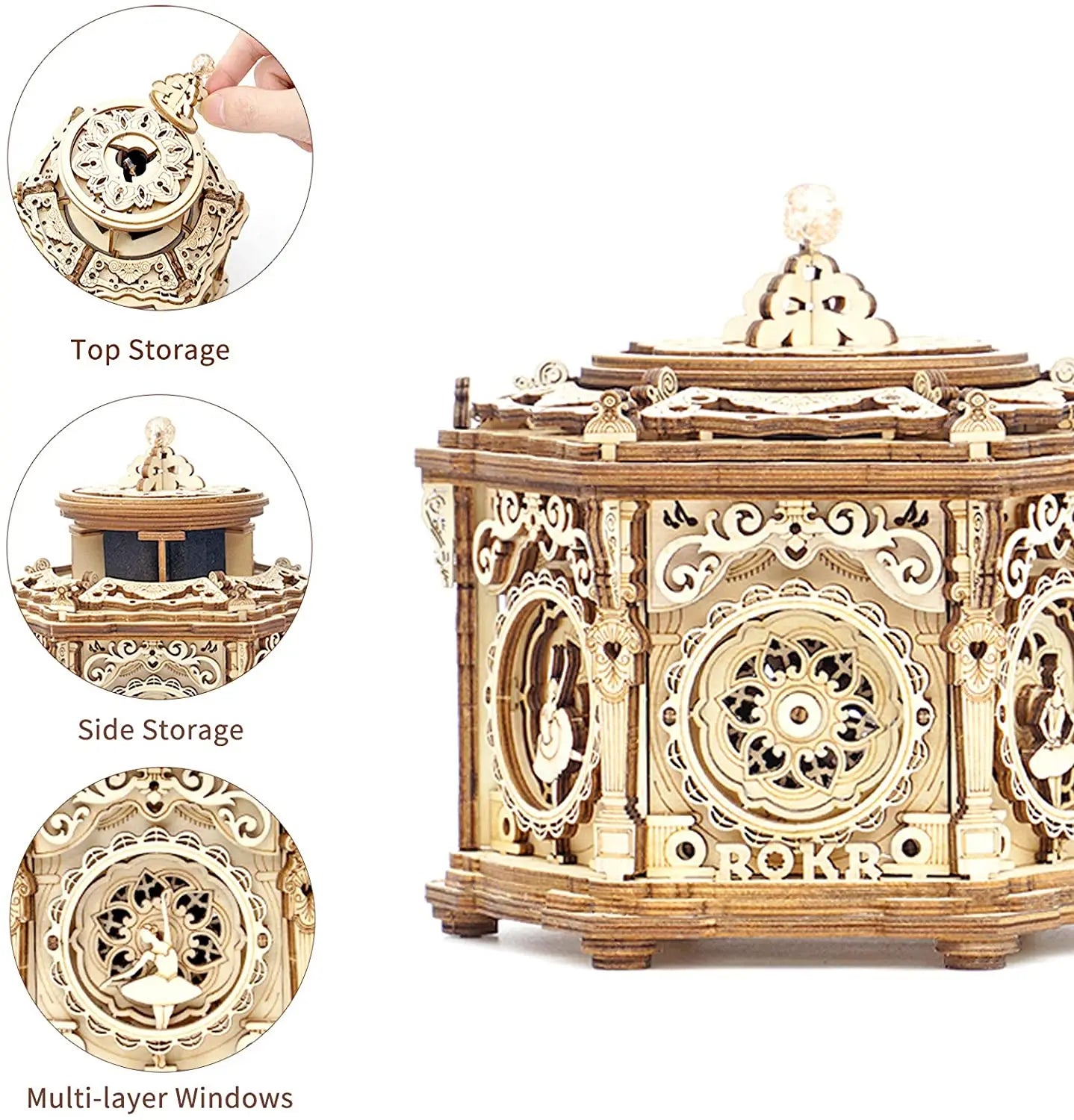 Robotime Rokr Starry Night 3D Wooden Music Box Kit