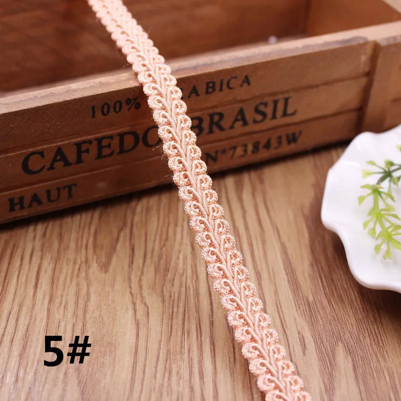 10Y Gold Silver Braided Lace Trim Ribbon
