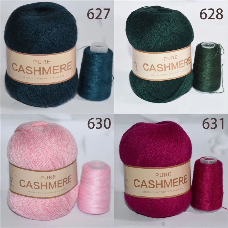 5pcs Pure Mongolian Cashmere Yarn – 3-Ply Worsted Hand Knitting Thread