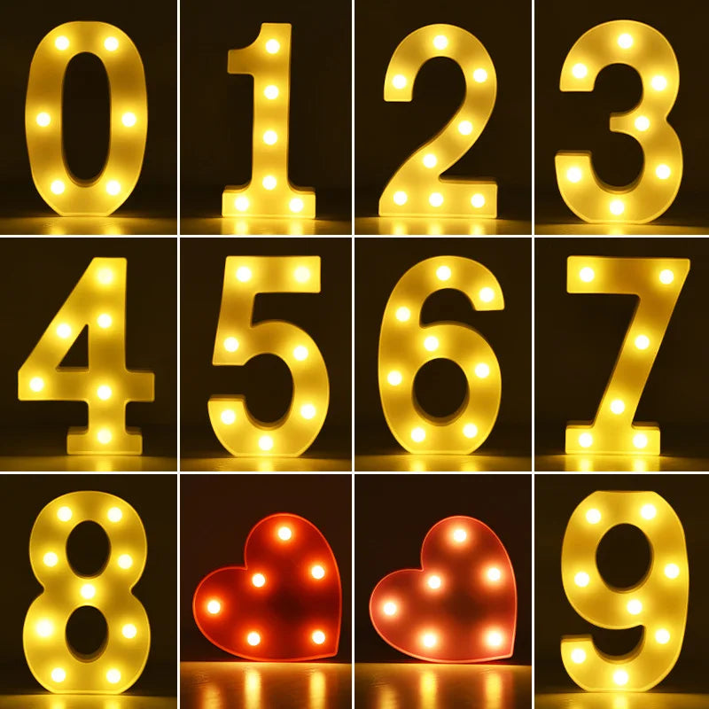 LED Alphabet and Number Light for Party Decor