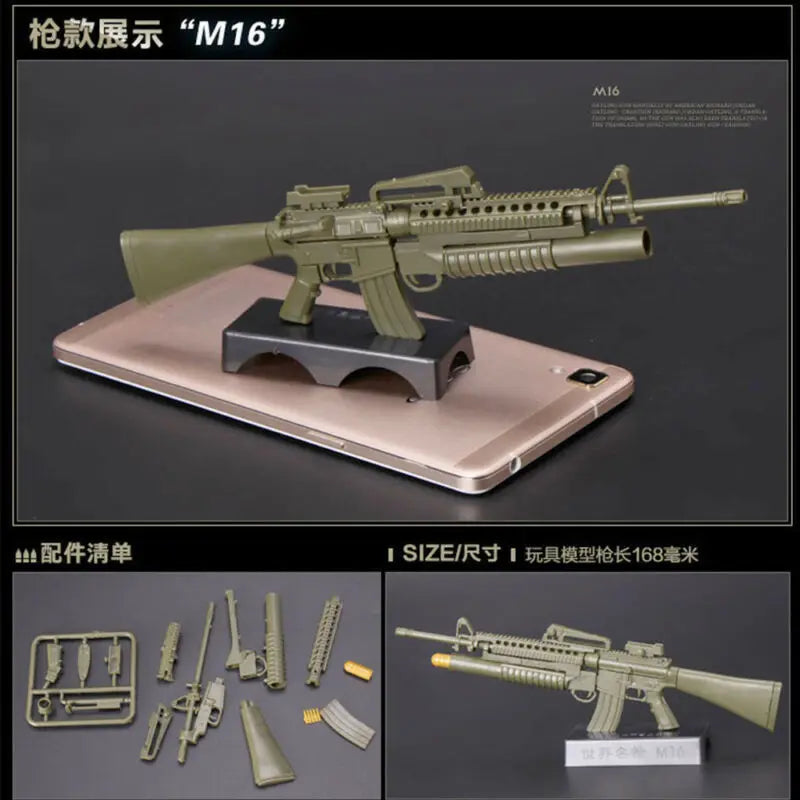 1:6 Scale Mini Gun Model Building Bricks Set
