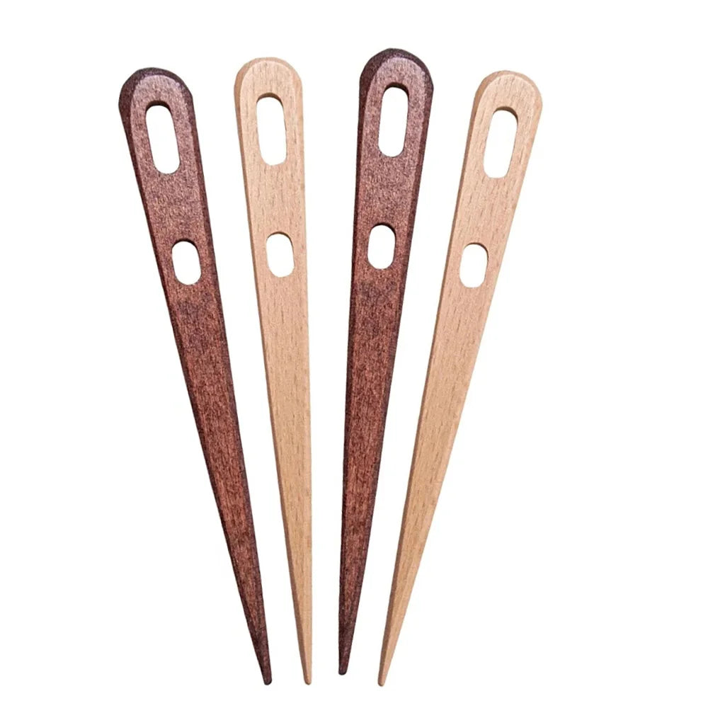 Large Eye Wooden Yarn Knitting Needles (2/4pcs)