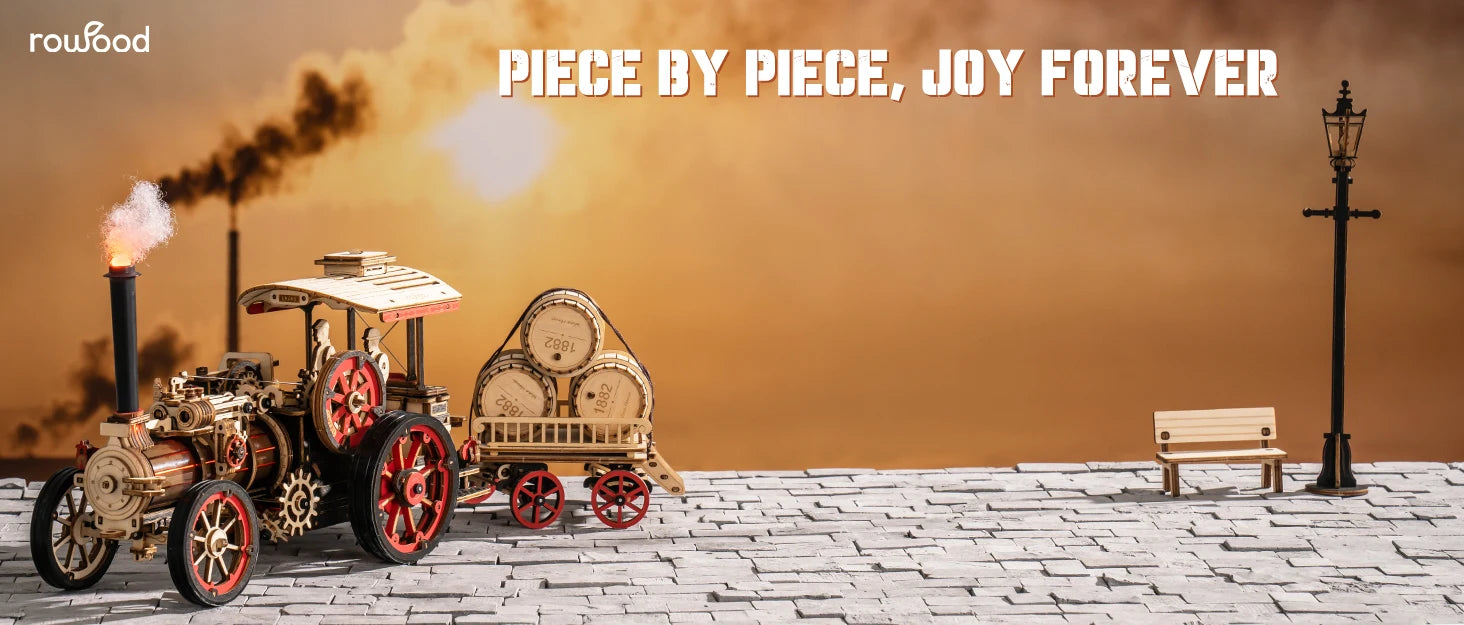 Robotime Rokr 3D Wooden Steam Locomotive Puzzle Kit