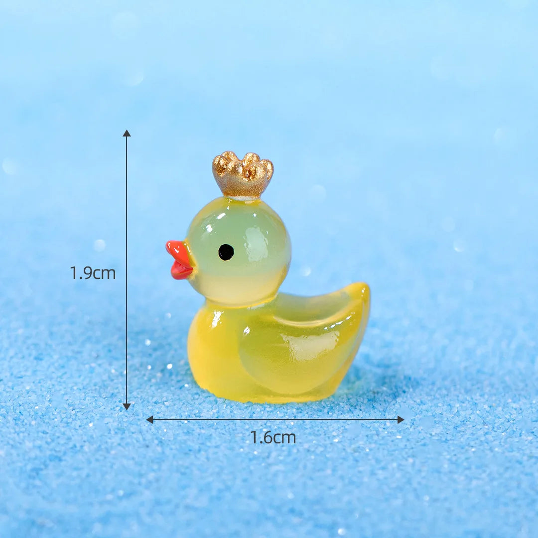 50pcs Luminous Mini Duck Figurines for Fairy Garden Decor