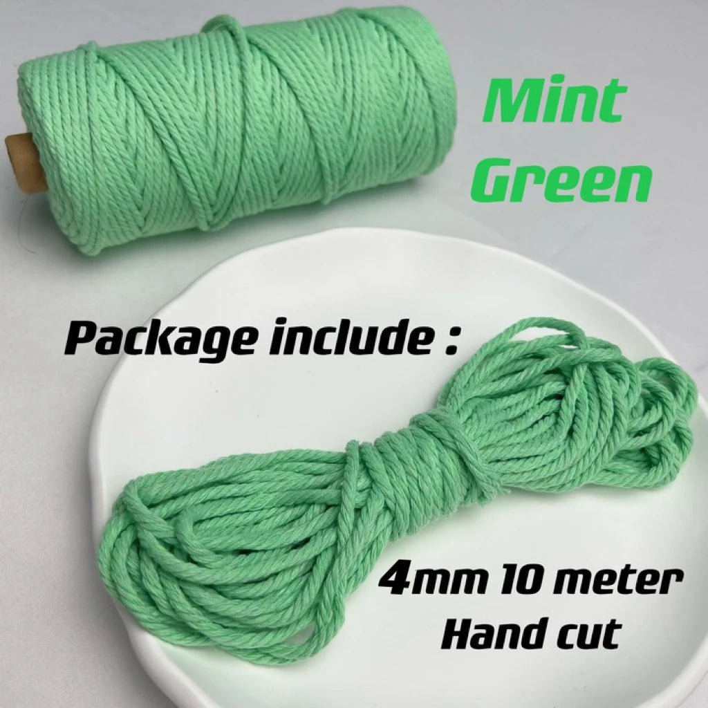 10m 4mm Braided Cotton Macrame Rope – Natural DIY Craft Cord