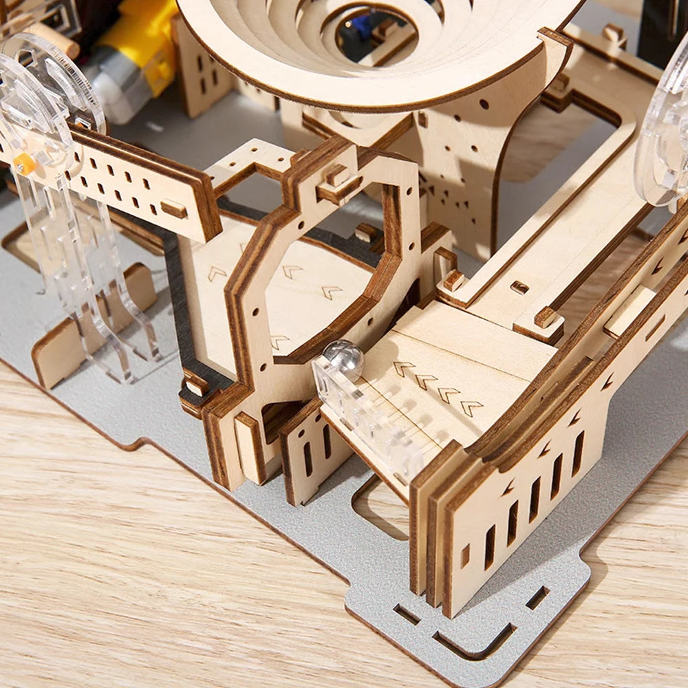 3D Wooden Marble Run Puzzle – Mechanical Model Kit