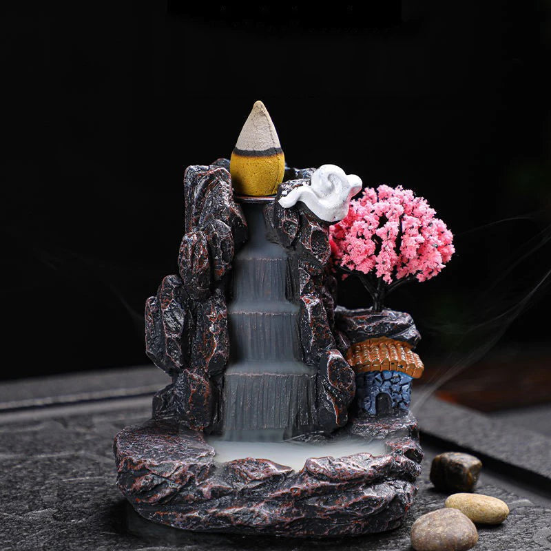 Backflow Incense Burner – Waterfall Aromatherapy Holder with Cones