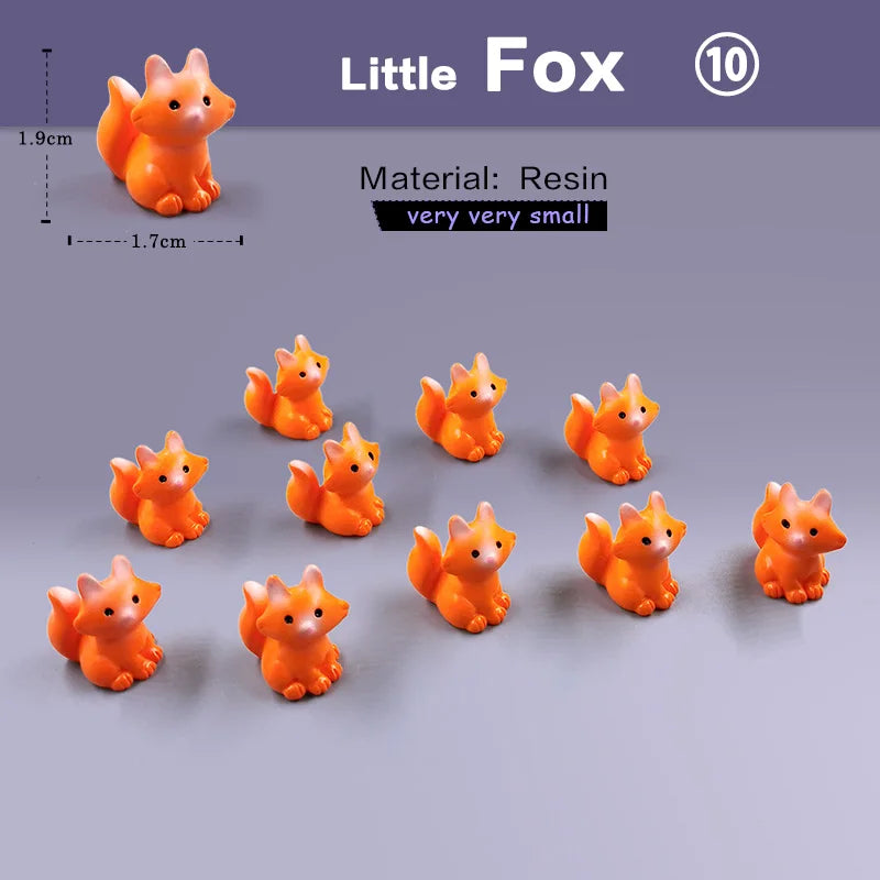 10Pcs Mini Animal Figurines Garden Decorations