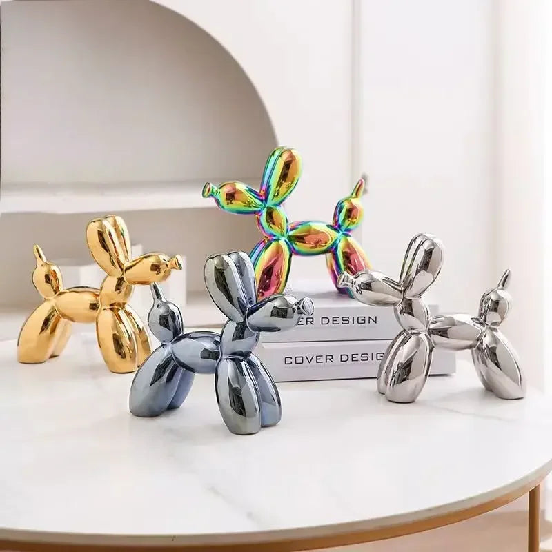 Nordic Ceramic Balloon Dog – Abstract Home & Office Sculpture