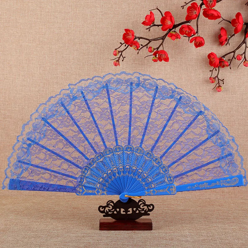 Retro Lace Folding Hand Fan for Dance and Decor