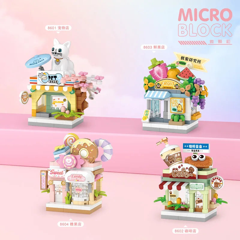 Restaurant & Dessert Street View Building Blocks Kit