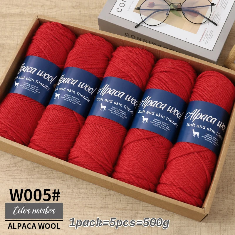 500g Coarse Alpaca Wool Yarn – Warm Handwoven Knitting Yarn