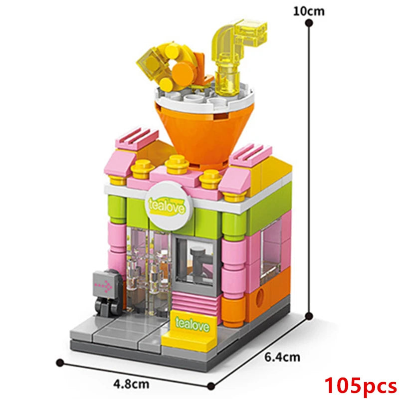 Restaurant & Dessert Street View Building Blocks Kit