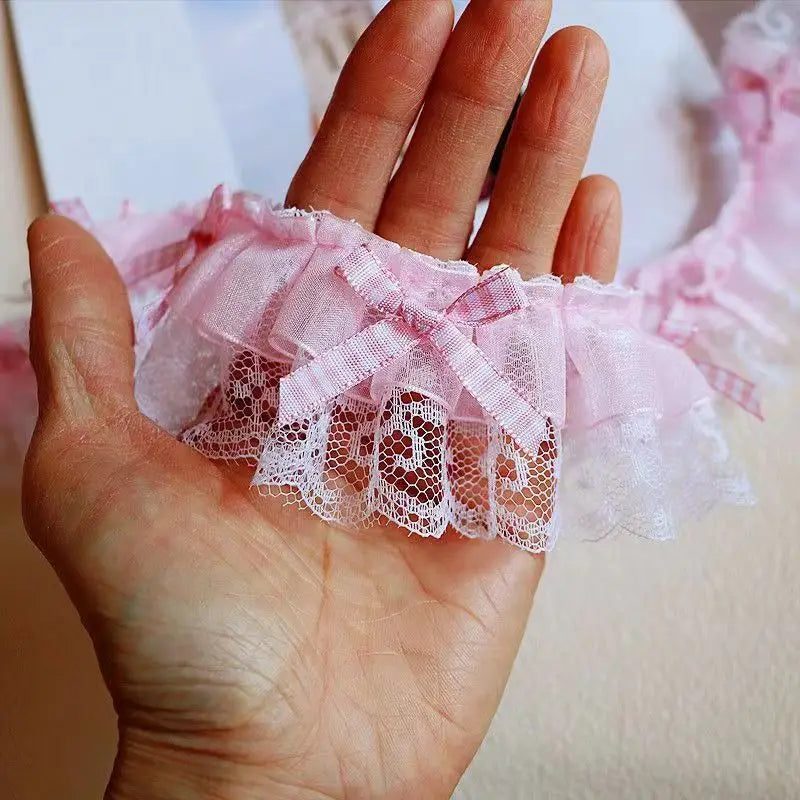 Plaid Bow Tie Lace Applique for DIY Crafts