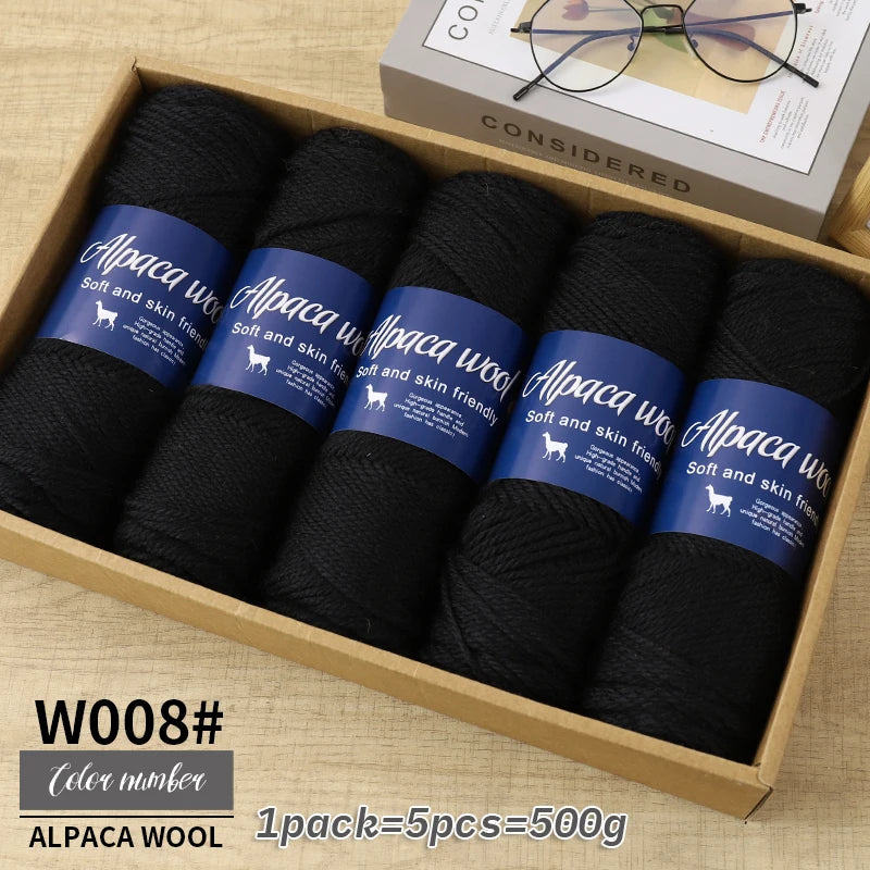 500g Coarse Alpaca Wool Yarn – Warm Handwoven Knitting Yarn