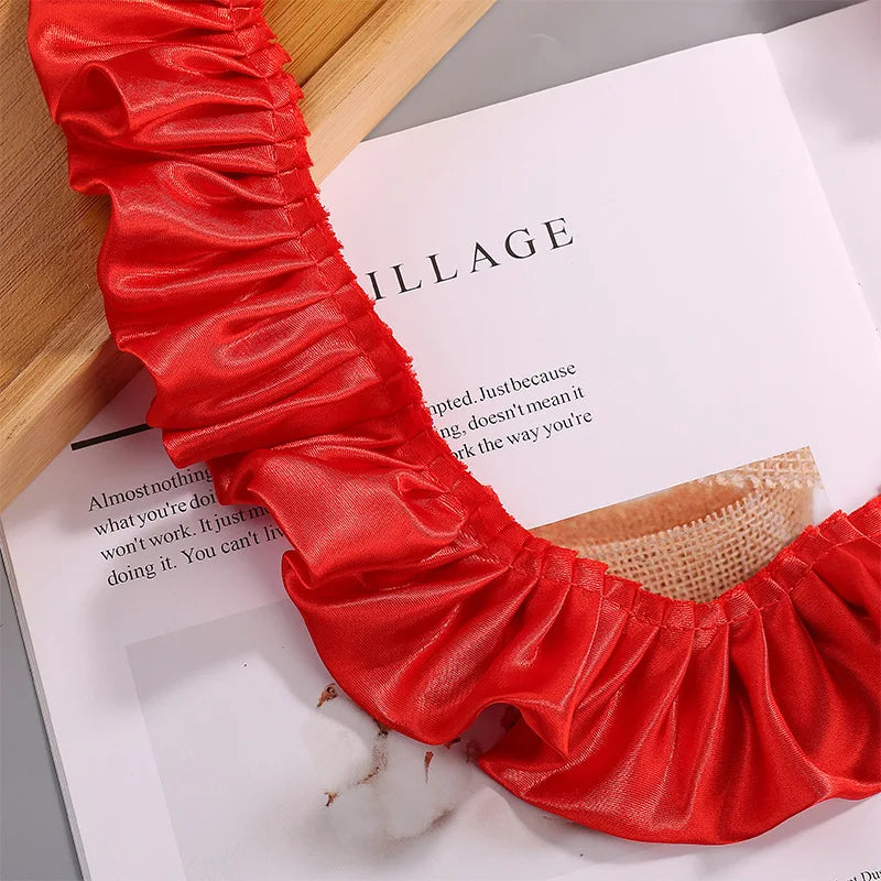 12-Color Reflective Ruffled Lace Fabric for DIY Crafts