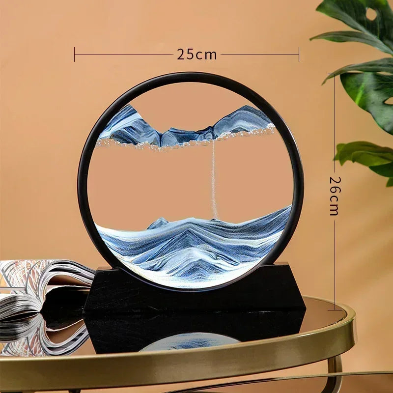 3D Moving Sand Art – Round Glass Deep Sea Quicksand Decor
