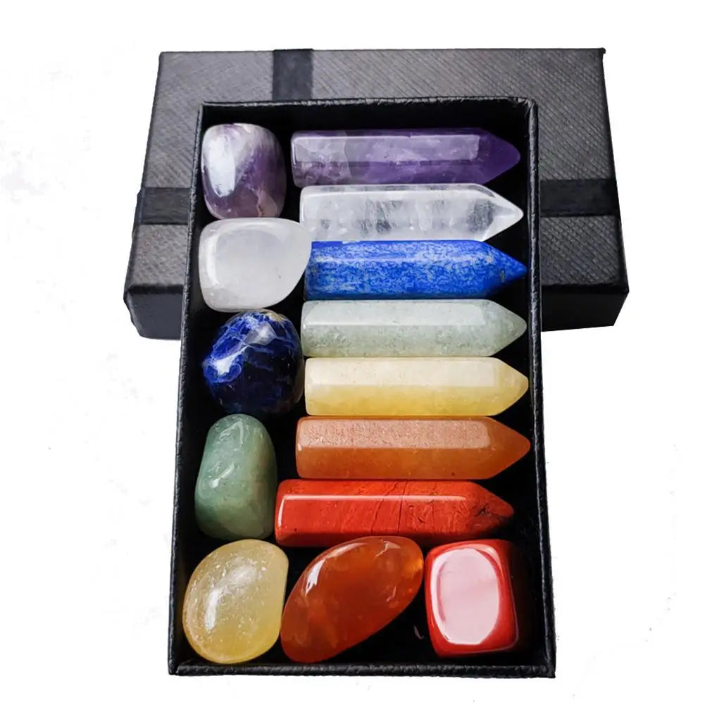 Chakra Crystal Healing Stones Gift Set – Natural Quartz Mineral Home Decor