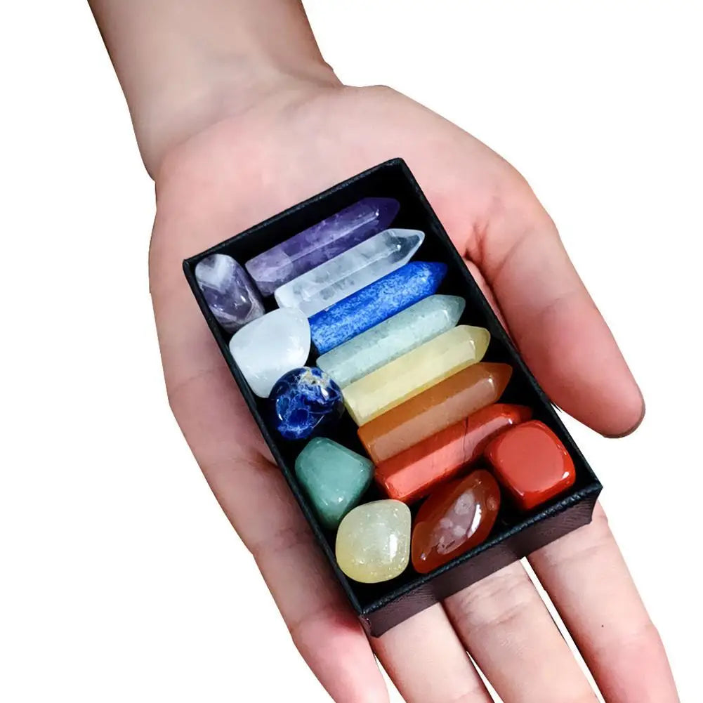 Chakra Crystal Healing Stones Gift Set – Natural Quartz Mineral Home Decor