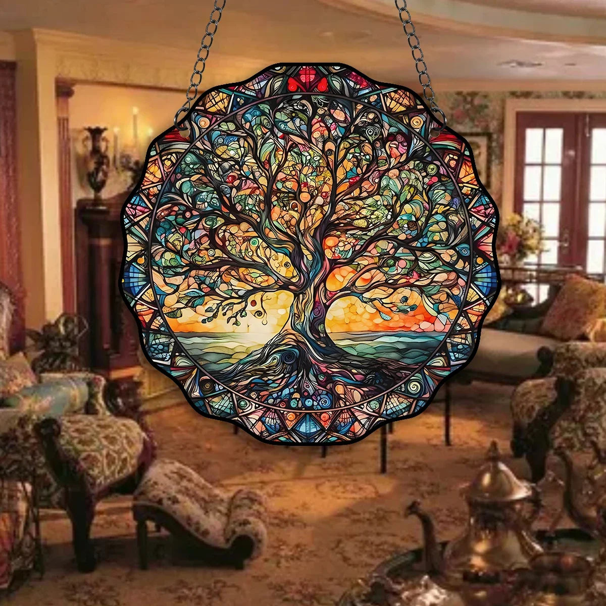Tree of Life Sun Hanging Wall Art Decor