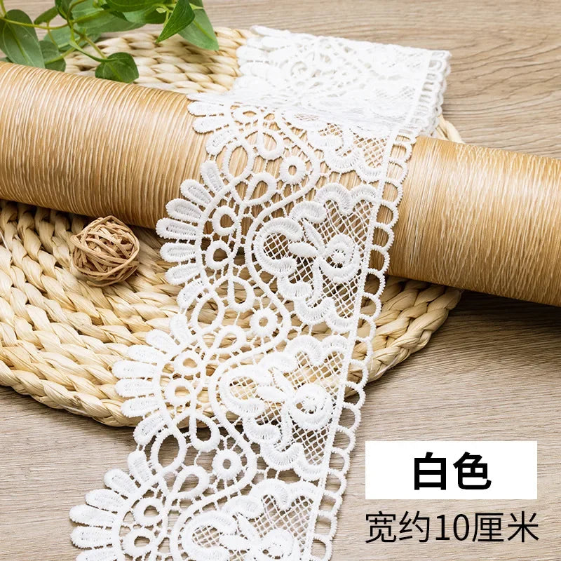10cm Hollow Floral Embroidered Elastic Lace Trim